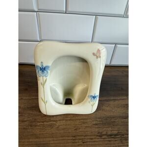 Vintage Takahashi Dew Picture Frame Butterfly Floral Porcelain 3x4" Cottagecore